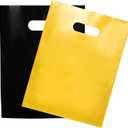 Merchandise Bags Black and Gold Color 200 Count 9"x12" Size 1.5Mil Thick With Handles