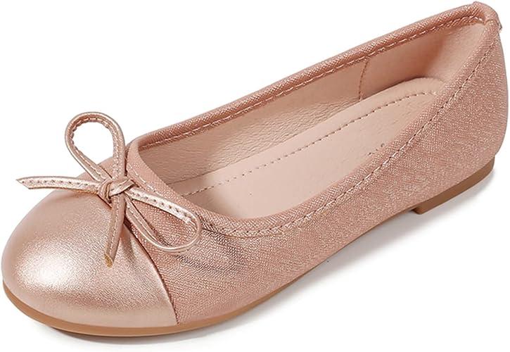 Girls Dress Shoes Cute Bow Flower Girls Slide Slip-on Ballerina Shoes Wedding Party Fashion Flats Children 3