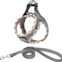 Mercano Dog Harness and Leash Set, Soft Mesh Dog Harness and Leash Set Reflective Breathable Lightweight Easy to Walk Escape Proof with Safety Buckle for Small Medium Dogs, Grey, XL