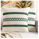 MIULEE Set of 2 Dark Green Boho Christmas Decorative Pillow Covers 18x18 Inch Farmhouse Rustic Couch Throw Pillows Modern Spring Cotton Cushion Cover Retro Macrame Woven Home Decor for Bed Sofa Chair