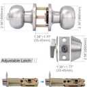 All Keyed Identical Deadbolt Door Knob Combo Set - Single Cylinder Lock With Classic Satin Nickel Exterior Knobs for Entrance and Front Door