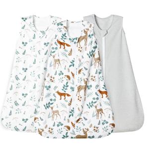 david's kids 3 Pack Micro Fleece Baby Sleep Sack 18-24 Months, Soft Baby Wearable Blankets with 2-Way Zipper, Comfy Sleeping Bags for Toddler Boys Girls Neutral, X-Large Size, Animal Forest (X-Large, Animal Forest)