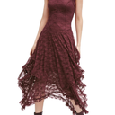 R.Vivimos Womens Sleeveless Backless Asymmetrical Layered Lace Long Dress with Slip Two Pieces M