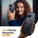 3 x Designed for Magnetic Google Pixel 9A Case,[Compatible with MagSafe] [Military Grade Drop Protection] Slim Translucent Matte Shockproof with Anti-Fingerprint Phone Case 6.3"-Black