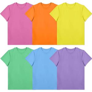 Haysandy 6 Pieces Women's Cotton Crew T Shirts Bulk Short Sleeve Lightweight Tees Mix Colors Clothes
 XXL