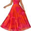 BTFBM Women Summer Floral Maxi Dresses Elegant Spaghetti Strap Dress Printed Party Dress Beach Long Dresses