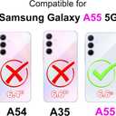 Designed for Samsung Galaxy A55 5G Case Wallet,Women Flip Folio Cover with Embossed PU Leather Stand Credit Card Holders Slots Wrist Strap Phone Case for Samsung A55 5G (Pink Girl) (9)