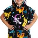 Pokemon Bath Towels 100% Cotton Towels Kids Teens Beach Pool Shower Travel Essentials (Black/Multi, 6-9 Years)