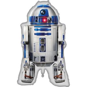 4 x Procos - Supersized Foil Balloon Star Wars R2-D2, Balloon for Air Or Helium Filling, Gift, Decoration
