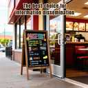A Frame Chalkboard Sign, 40" x 20" Magnetic Outdoor Chalk Board Signs, Wooden Standing Double-Sided Sidewalk Chalk Board for Restaurant Menu, Cafs, Christmas, Wedding