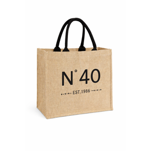 40th Birthday Gifts for Women Jute Tote Bag, Vintage N°40 Burlap Handbag, Unique 40 Years Old Gifts for Mom Wife Friends Sister Her