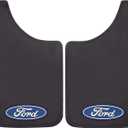 Plasticolor 000539R01 Ford Oval Logo Easy Fit Mud Guard 11"x19" - Set of 2 , Black