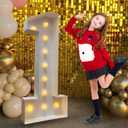 4FT Marquee Number Lights, Large Balloon Mosaic Digital Signs, DIY Digital Kit for Birthday Party Decorations, Baby Shower Background Decorations (4FT, Number 1)