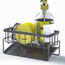 Sponge Holder for Kitchen Sink, Sink Caddy Organizer,Kitchen Essentials for Countertop-Self Drain Sponge Rack,Soap Dispenser Storage,Rustproof Stainless Steel,Black