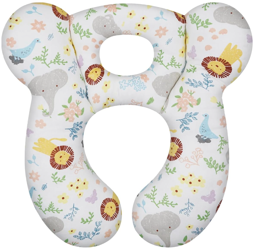 Baby Travel Pillow, Upgrade U-Shape Infant Pillow for Car Seat Pushchair and Stroller, Soft Comfortable Sleep Cushion for Kids Newborn and Toddler -Lion White