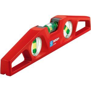 SOLA LSTFM Aluminum Die-Cast Magnetic Torpedo Level with 3 60% Magnified Vials, 10-Inch, Red
