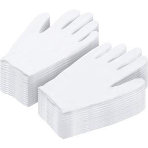 Cotton Gloves for Dry Hands, Paxcoo 20 Pairs Large White Cotton Gloves for Cosmetic Moisturizing and Inspection