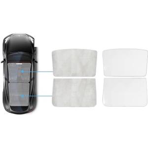 Electrostatic Sorption Sunshade Ice Cloth Sunroof Front Rear Glass Skylight Sun Shade Interior Cooling Compatible with Tesla Model 3 Model Y(Compatible with Model 3)