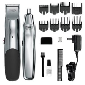 Wahl Groomsman Rechargeable Beard Trimmer kit for Mustaches, Nose Hair, and Light Detailing and Grooming with Bonus Wet/Dry Battery Nose Trimmer  Model 5622v