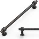 Amerdeco 10 Pack Oil Rubbed Bronze Cabinet Pulls 7.5 Inch(192mm) Hole Center Drawer Pulls Cabinet Hardware Kitchen Cabinet Handles for Bathroom ZH0069