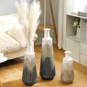 3 Pcs Tall Metal Vase 27/21/16 Inch Metal Standing Decorative Floor Vase Detachable Vintage Large Floor Decor for Living Room Dining Bedroom Home Corner Hallway Office, Blue Gray Ombr( Only 1 Pc)
