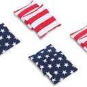 SPORT BEATS Cornhole Bags Set of 8 - Regulation Size & Weight Bean Bags, Heavy Duty Double-Stitched Canvas for Tailgating, Outdoor Backyard Game Accessories with Carry Tote
