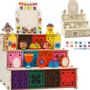 YESGIRL Dia De Los Muertos Decoration Dia de Los Muertos Altar Ofrenda Wooden Box DIY Day of The Dead Shadow Box Remembrance Picture Frame for Day of The Dead Home Kitchen Room Decoration
