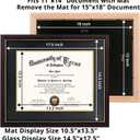 GraduationMall 11x14 Diploma Frame with Black over Gold Mat or Display 15x18 Certificate without Mat,Solid Wood & UV Protection Acrylic,Cherry Finish with Gold Trim