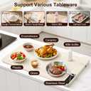 Warming Mat for Food Electric Food Warming Tray for Buffet withFast Heating Mat with Timer and 4 Heat Levels, Portable Rollable Food Warming Mat for Countertop Portable Heating Pad for Parties Family (White)