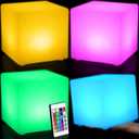 Frienda 4 Pcs Light up Cubes Cool Cosmic Cube Lights 16 Colors LED Mood Lamp Waterproof LED Light Cube for Nursery Home Patio Party Decor (6 Inch)