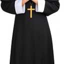 LMYOVE Adult Nun Costume Traditional Professional Nun Dress Halloween Dress up set