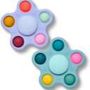 Silicone Suction Cup Spinner Toy for Babies&Toddlers Food-Grade Safe & Fun Sensory Toy for Teething & Play Perfect Baby Bath, High Chair & Travel Toy, Ideal Baby Gift (Sky Style)