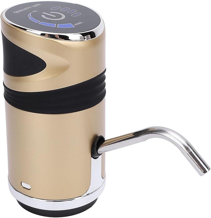 Portable Pump, Universal USB Charging Dispenser with Child Lock, Automatic Water Dispenser Pump for Camping, Kitchen, Workshop, Garage (Gold)