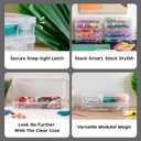 IRIS USA Pencil Case Boxes, 6-Pack, |Made in USA|, Plastic Bead Organizing Containers with Snap Lid for Arts, Crafts, Ephemera, Stickers, & Dance Cheer, Clear - Large