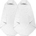 Baby Hooded Towels for Babies and Toddlers, Muslin Baby Bath Towel Soft and Absorbency for Boys and Girls (White 2 Pack)