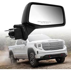 84823219 Black Right Passenger Side Mirror Replacement for Chevrolet Silverado GMC Sierra 1500 2019-2024, 7 Pins Heated Glass Manual Folding with Temperature Sensor (Right Passenger Side)
