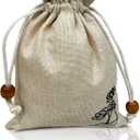 Drawstring Burlap Gift Bags Empty Sachet Bags for Lavender, Soft Breathable Washable Pouches, Storage Bags for Organizing. (Beige-50, 4.72 * 5.91 inch)