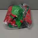 Syhood 5 Pcs Christmas Elf Costume Kids Girls Velvet Elf Costume Santa's Helper Outfit with Hat Shoes Belt Striped Stockings, No Size