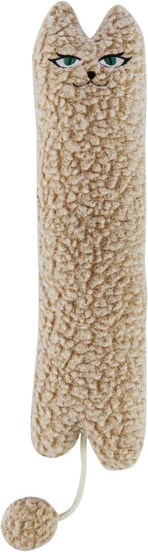 TTcat Catnip Silvervine Matatabi Pillow for Cats & Kittens,Cat Kicker Toy,Large Size Cat Pillow Soothing Plush Cat Toy(Beige).