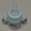 POTATO Glass Baby Bottles, Anti-Colic Breastfeeding Bottles with Medium Flow Nipple, Suitable for Babies 3-6 Months, 2 Replaceable Nipples, 6 oz, Blue