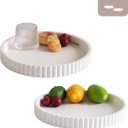 Decorative Tray for Coffee Table, Living Room, Side Table, 2 Packs 11" White Round Concrete Home Decor Serving Trays for Accent Table, Console Table