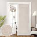 HOMEIDEAS 100% Natural Linen Blackout French Door Curtains, Privacy Door Window Curtains, 26 X 72 Inch Room Darkening Blinds, Thermal Insulated Shades for Bedroom, 1 Panel