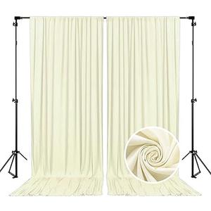 10 x 7 Feet Ivory Backdrop Curtain for Partie, Background Curtains for Photoshoot, Birthday, Wedding, Halloween, Thanksgiving, Christmas, New Year Party Decorations 5Ft x 7Ft, 2 Panels