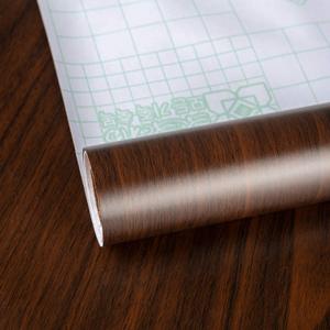 TOTIO Dark Brown Wood Wallpaper Black Walnut Wood Contact Paper Thick Peel Stick Wood Look Wall Paper Removable Adhesive Waterproof Wall Covering Decoration Countertop Counter Desk Vinyl Roll 24"x118"