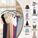 2 x Hendiy Legging Organizer for Closet, Rotatable Pants Hangers 3 Pack w/10 Clips Holds 30 Leggings, Leggings/Shorts/Jeans/Skirts/Pants Hangers w/Rubber Coated, Space Saving Hanging Closet Organizer (Black)