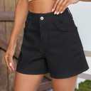 Luvamia Jean Shorts for Women Trendy Wide Leg Mid Thigh Casual Summer Stretchy Denim Shorts Jorts with Braided Pockets, M