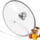 11 inch Tempered Glass Lid for Pots, Frying Pans and Skillets, Replacement Cover with Stainless Steel Knob Handle, Dishwasher Safe (Silver)
