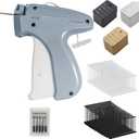 Tagging Gun for Clothing, Tag Attacher Gun with 5 Steel Needles, 2000 pcs 2" Black and White Barbs Fasteners & 300 Clothing Labels, Yard Sale Retail Store Tagging Gun Set (Not Mini Stitch)