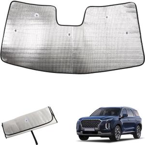 Windshield Sunshade Compatible with Hyundai Palisade 2020-2025 Foldable Front Windshield Sun Shade Protector, Block UV Rays Keep Your Car Cooler
