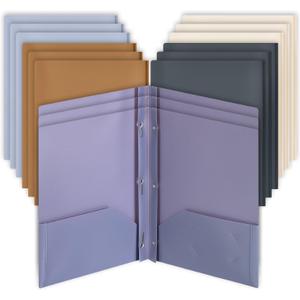 Mr. Pen- Plastic Folders with Pockets and Prongs, 15 Pack, Letter Size, Assorted Modern Tones, Flexible Plastic Folders with Prongs
